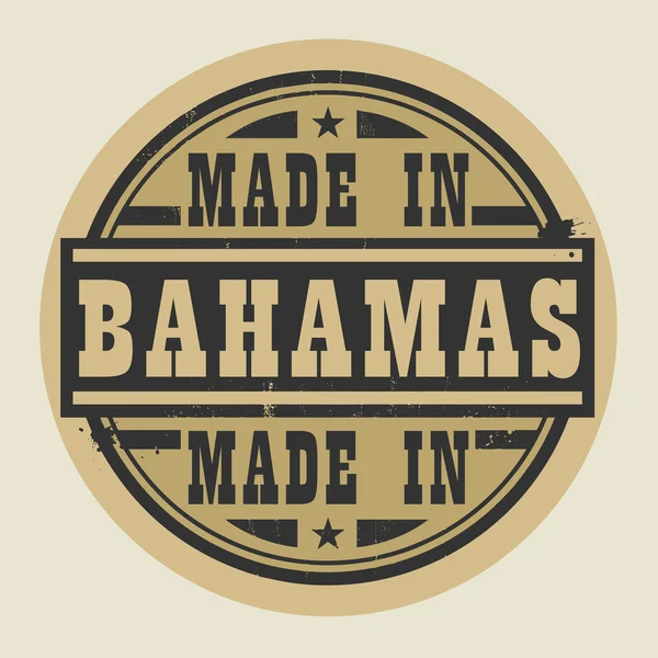 Stempel streszczenie lub etykiety z tekstem wykonane w Bahamy — Wektor stockowy