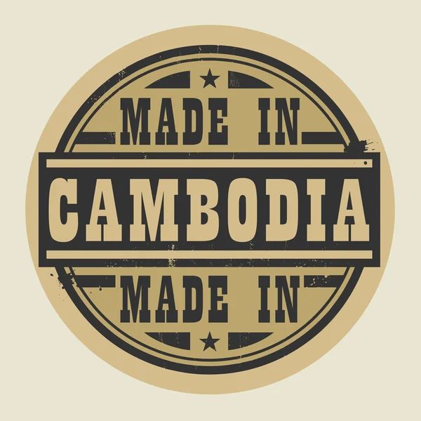 Abstract stamp or label with text Made in Cambodia — Stock Vector