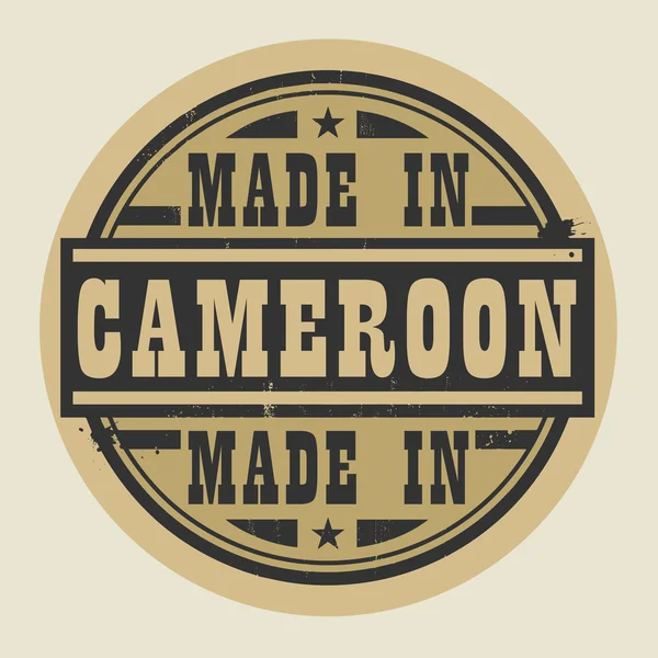 Stempel streszczenie lub etykiety z tekstem wykonane w Kamerunie — Wektor stockowy