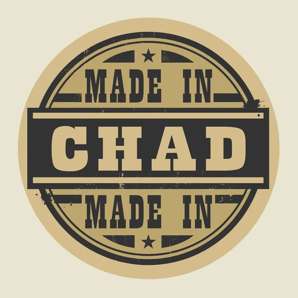 Sello o etiqueta abstracta con texto Made in Chad — Vector de stock