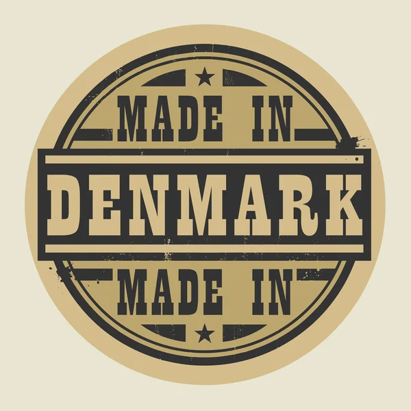 Selo ou rótulo abstrato com texto Made in Denmark — Vetor de Stock