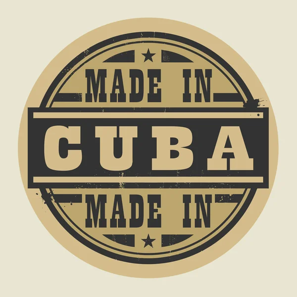 Αφηρημένη σφραγίδα ή ετικέτα με κείμενο Made στην Κούβα — Διανυσματικό Αρχείο