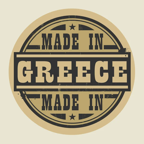 Sello o etiqueta abstracta con texto Made in Greece — Vector de stock