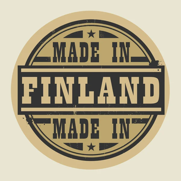 Selo ou rótulo abstrato com texto Made in Finland — Vetor de Stock
