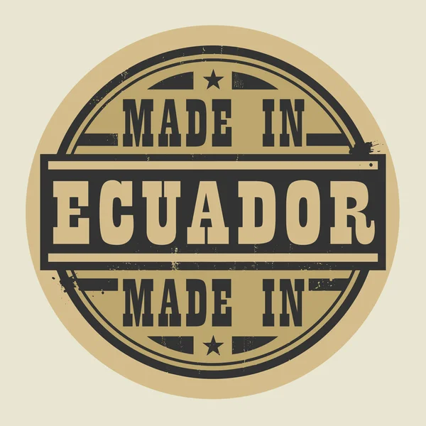 Abstract stamp or label with text Made in Ecuador — Stock Vector