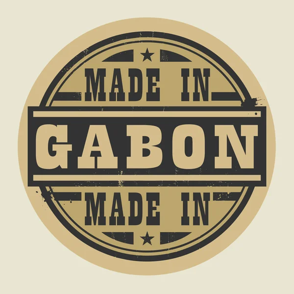 Sello o etiqueta abstracta con texto Made in Gabón — Vector de stock