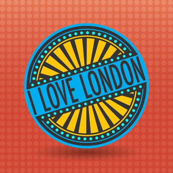 Etichetta a colori con testo I Love London inside — Vettoriale Stock