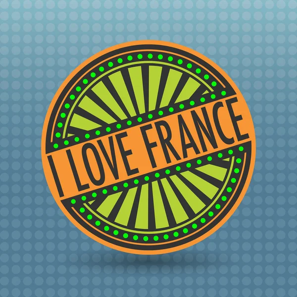 Color label with text I Love France inside — Stock Vector