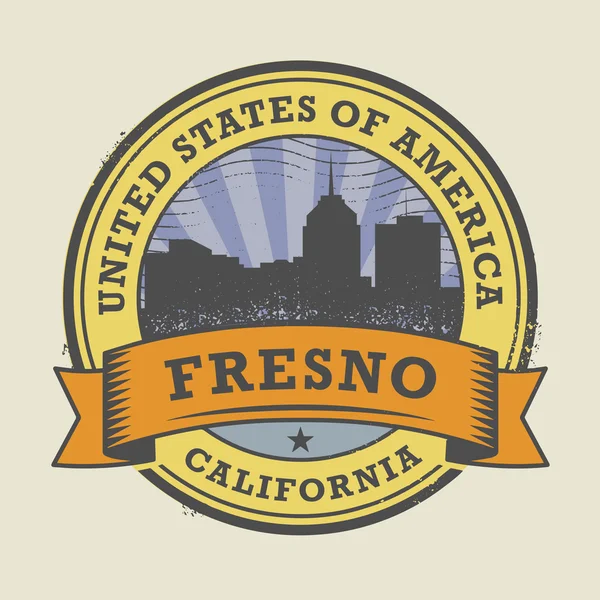 Grunge-Stempel mit Namen von fresno, Kalifornien — Stockvektor