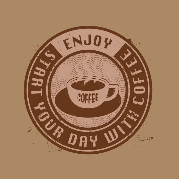 Label with coffee cup — Stock Vector