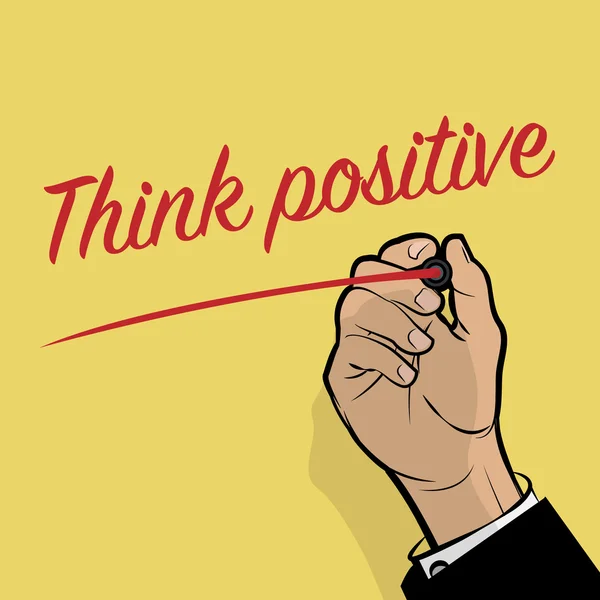 Homme écriture à la main penser positif — Image vectorielle