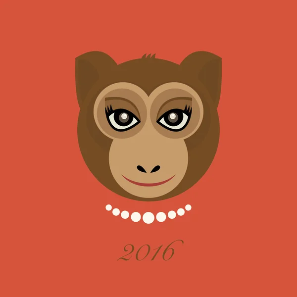 2016 année design abstrait singe fougueux — Image vectorielle