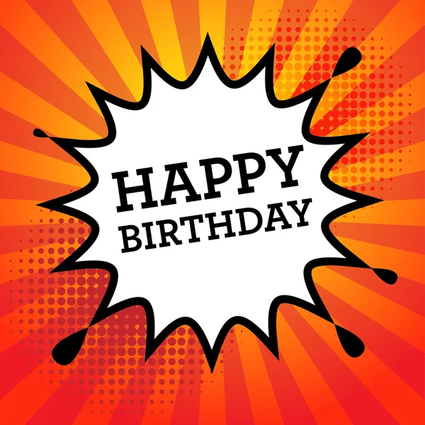 Comic book explosie met tekst Happy Birthday — Stockvector