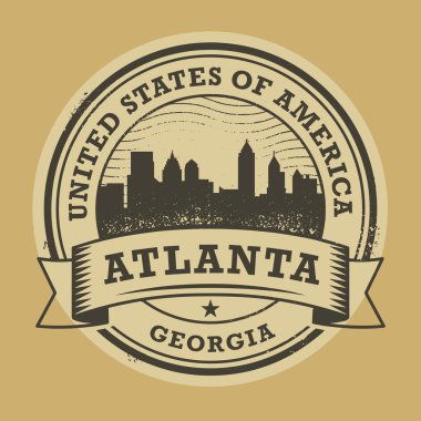 Grunge lastik damgası ile ad-in Atlanta, Georgia
