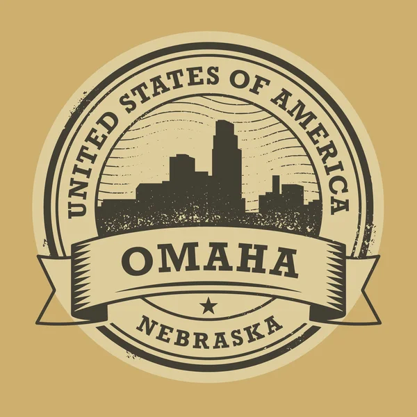 Grunge Rubberstempel met naam van Omaha (Nebraska) — Stockvector