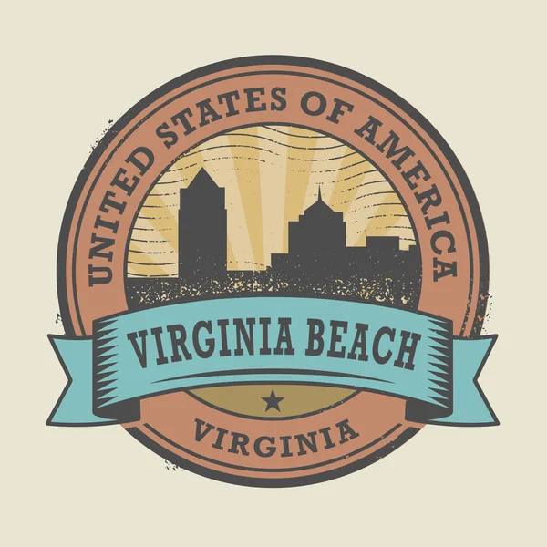 Ștampila de cauciuc Grunge cu numele de Virginia Beach, Virginia — Vector de stoc