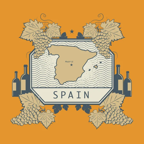 Etiqueta de vino vintage, vector — Vector de stock