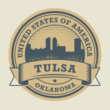 Grunge lastik damgası ile ad-in Tulsa, Oklahoma