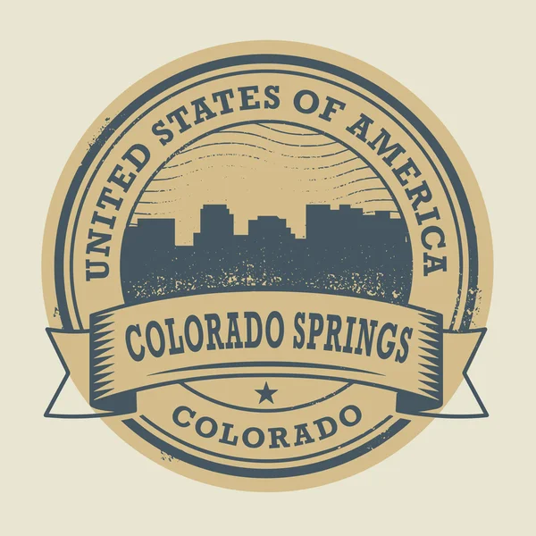 Grunge 橡皮戳与科罗拉多州科罗拉多斯普林斯市的名称 — 图库矢量图片