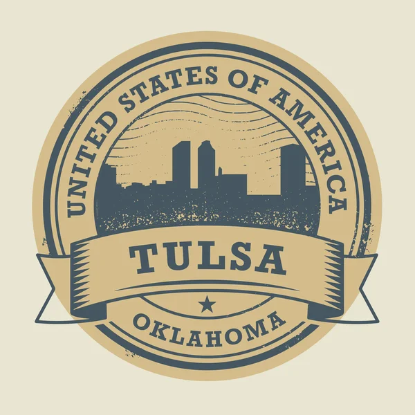 Sello de goma grunge con el nombre de Tulsa, Oklahoma — Archivo Imágenes Vectoriales