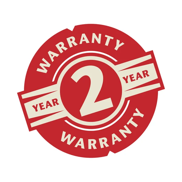 Stamp or label with the text 2 year warranty — Stock Vector