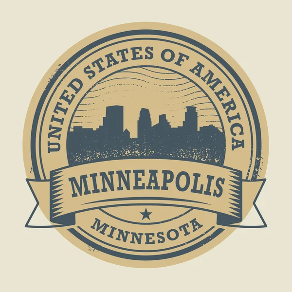 Sello de goma grunge con el nombre de Minneapolis, Minnesota — Vector de stock