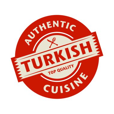 Soyut damga metni otantik Türk mutfağı ile