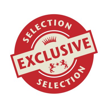 Damga veya metin Exclusive Selection etiketi