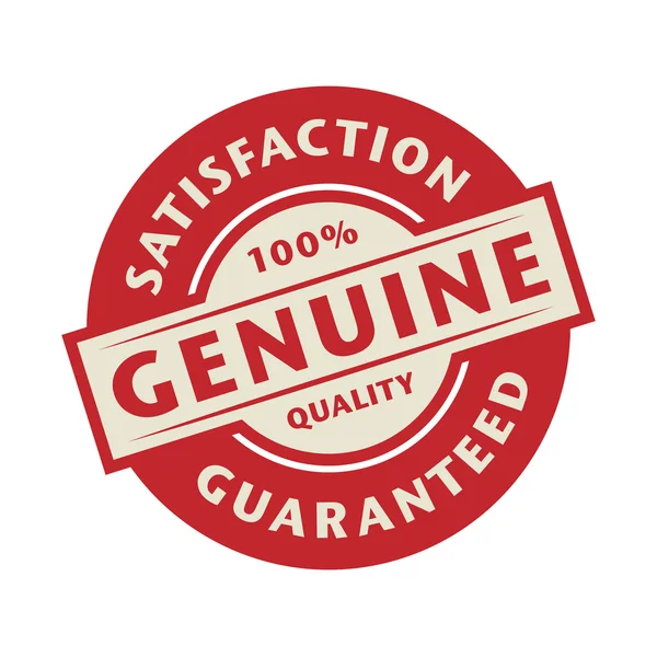 Stamp with the text Genuine, Satisfaction Guaranteed — Stock Vector