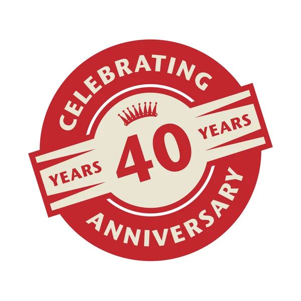 Sello con el texto Celebrando 40 años de aniversario — Vector de stock