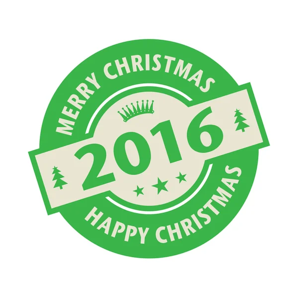 Stamp or label with the text Merry Christmas — Stock Vector