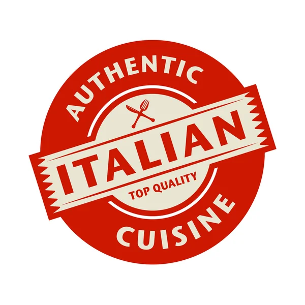 Abstrakt stämpel med texten äkta italiensk mat — Stock vektor