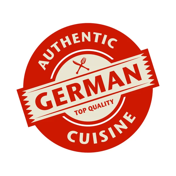 Abstraktní razítko s textem autentické německé kuchyně — Stockový vektor