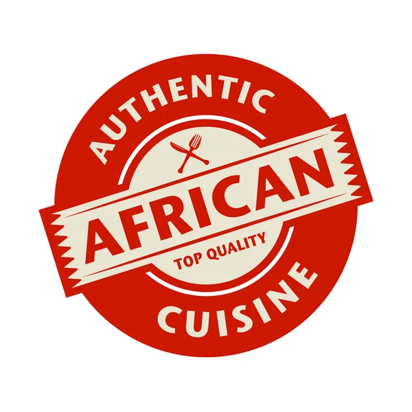 Abstrakt stämpel med texten äkta afrikansk mat — Stock vektor
