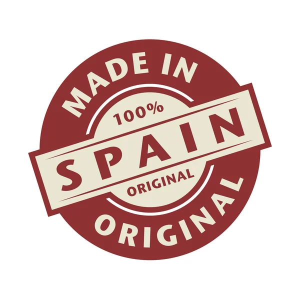 Timbre abstrait avec le texte Made in Spain écrit à l'intérieur — Image vectorielle