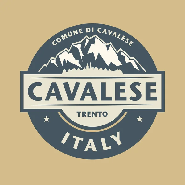 在意大利的 Cavalese 小镇的名字抽象加盖 — 图库矢量图片