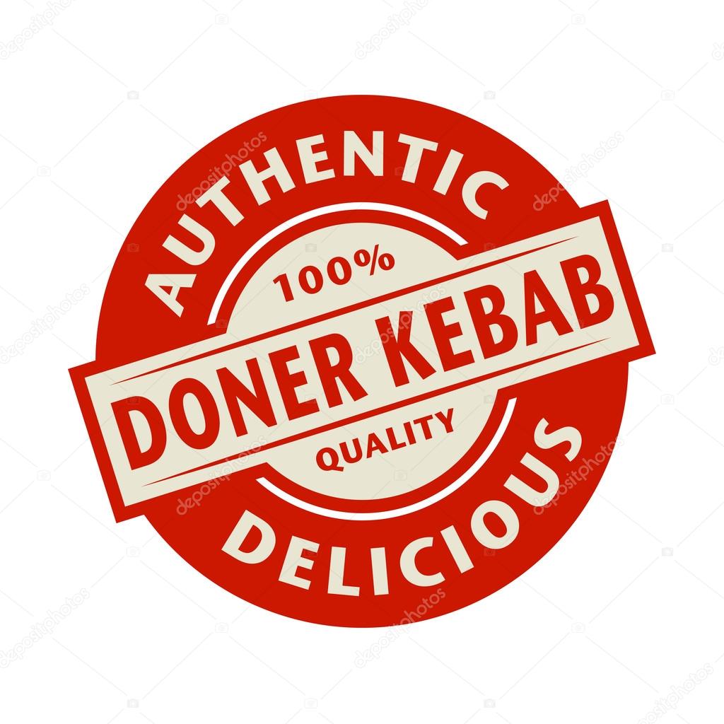 Abstract stamp with the text Authentic, Delicious Doner Kebab