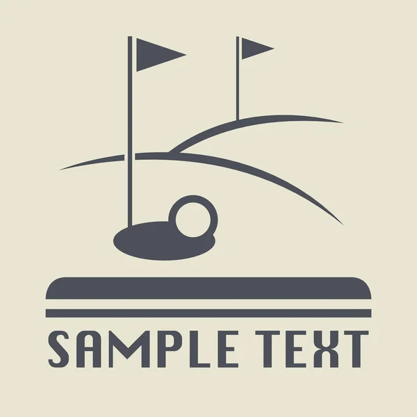 Campo de golf icono o signo — Vector de stock