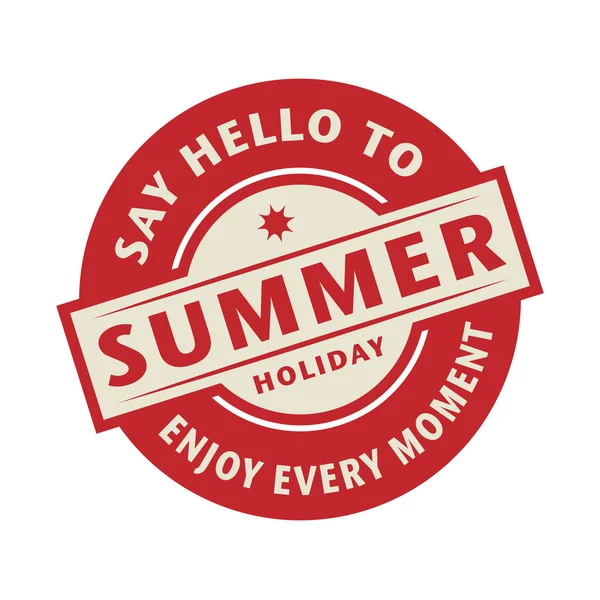 Stamp or label with the text Summer Holiday — Stock Vector