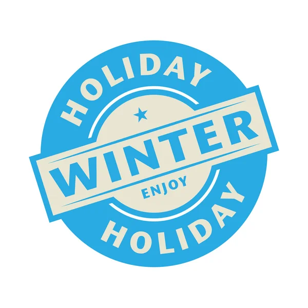 Stempel of label met de tekst Winter vakantie — Stockvector