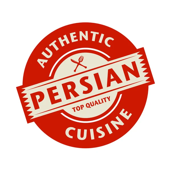 Abstract stamp with the text Authentic Persian Cuisine — Stock Vector