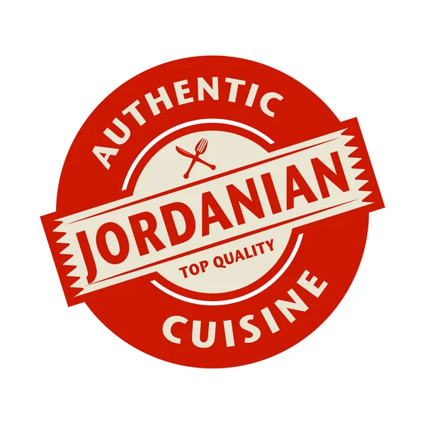 Abstract stamp with the text Authentic Jordanian Cuisine — Stock Vector