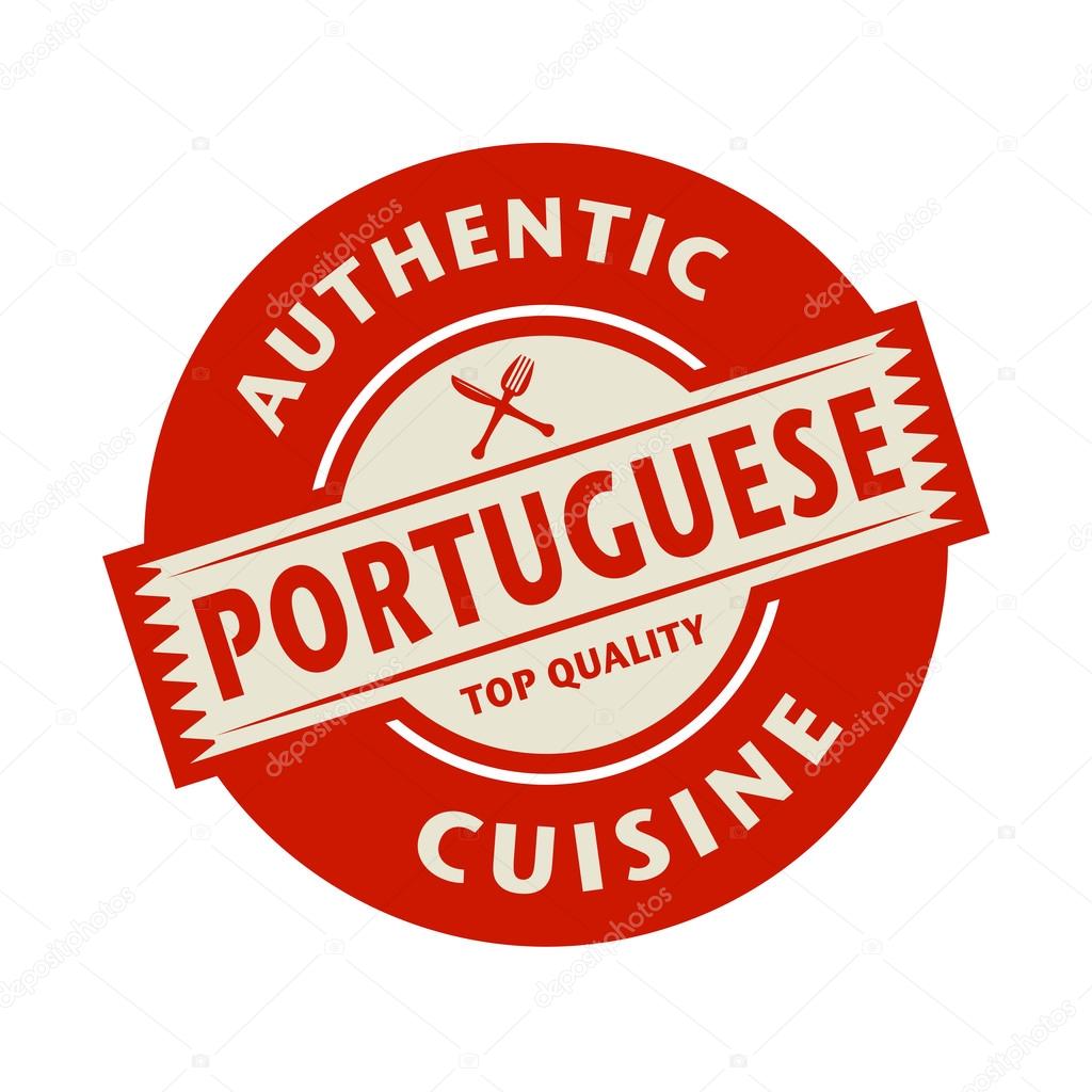 Abstract stamp with the text Authentic Portuguese Cuisine