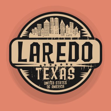 Stamp or label with name of Laredo, Texas clipart