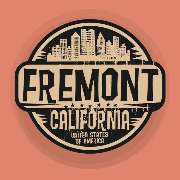 Sello o etiqueta con el nombre de Fremont, California — Vector de stock