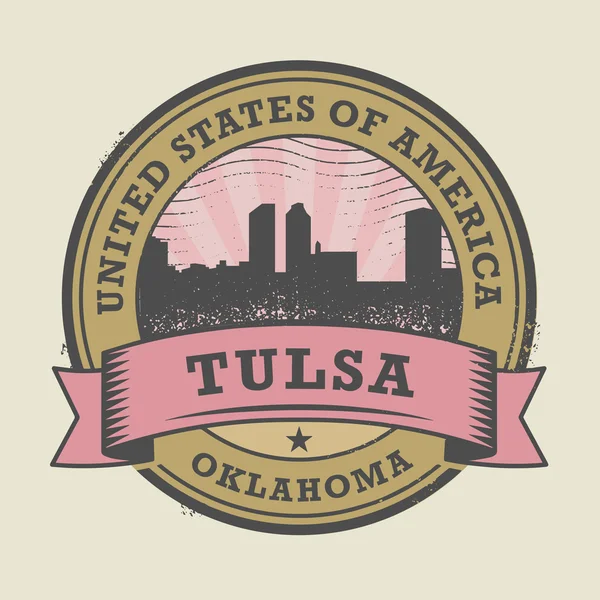 Grunge Rubberstempel met naam van Tulsa, Oklahoma — Stockvector