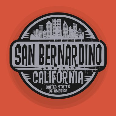Damga veya etiket San Bernardino, Kaliforniya ile
