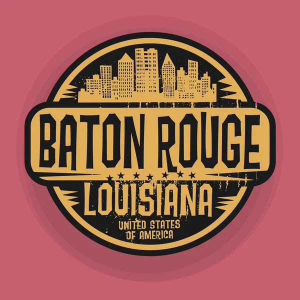Stamp or label with name of Baton Rouge, Louisiana — Stock Vector