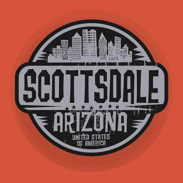 Francobollo o etichetta con il nome di Scottsdale, Arizona — Vettoriale Stock