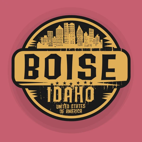 Timbre ou étiquette avec le nom de Boise, Idaho — Image vectorielle